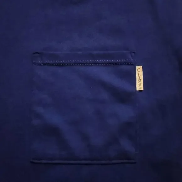 VINTAGE CLASSIC II BLANK NAVY POCKET TSHIRT PREPPY BASIC - Picture 2 of 3
